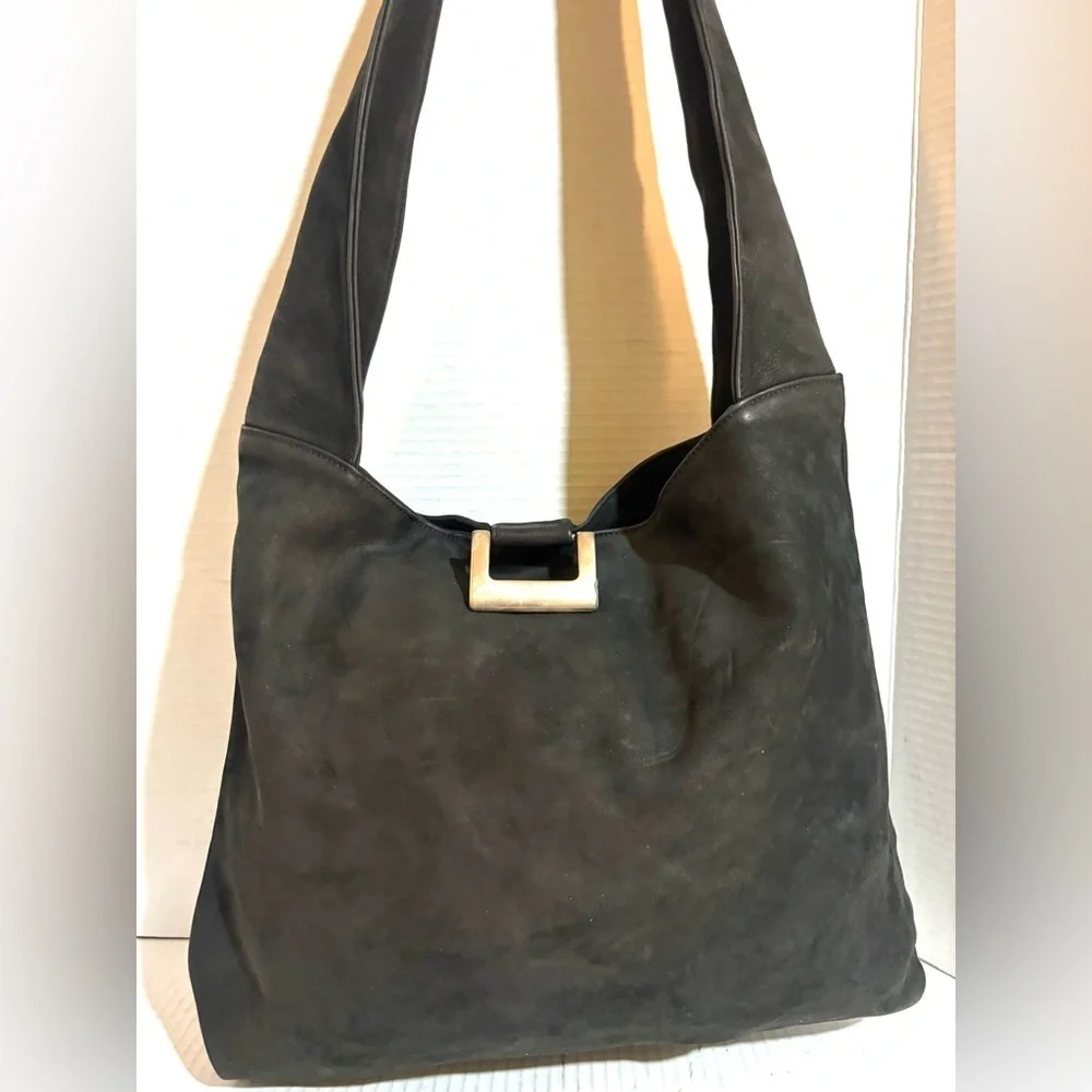 Nordstrom Black suede Hobo Bag with Buckle